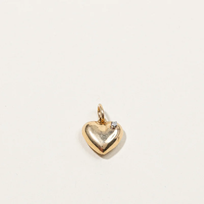 Must-Have Jewelry At Unbelievable Discounts Diamond Puffed Heart Gold Pendant | 0.01ct |