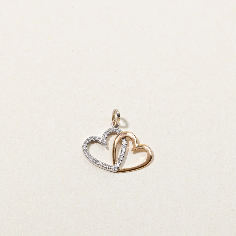 Jewelry Sale Bonanza – Grab Your Sparkle Now Double Heart Diamond Pendant | 0.15ctw |