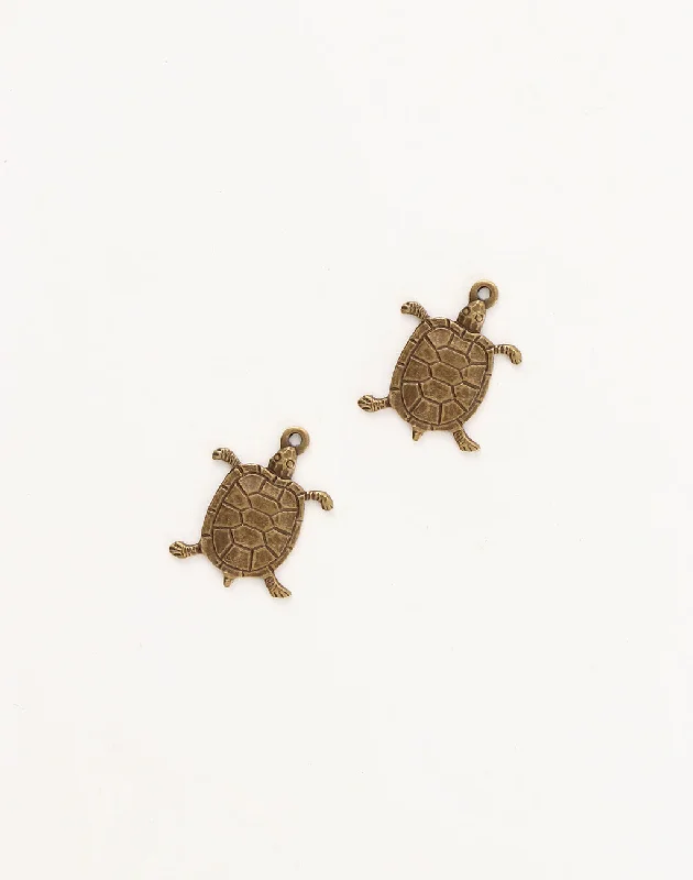 Don't Miss Out On Jaw-Dropping Jewelry Discounts Turtle Charm, 17x13mm, (2pcs)