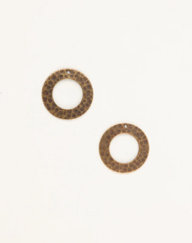 Shop High-Quality Jewelry At Jaw-Dropping Discounts Hammered Ring, 22mm, (2pcs)