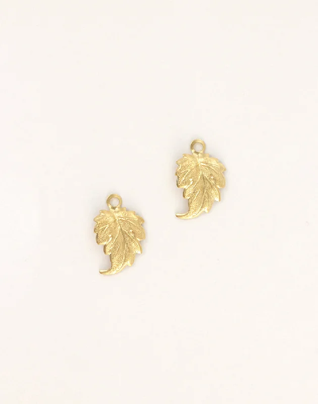 Trendy Minimalist Jewelry For Everyday Wear Whimsical Leaf, 21x14mm, (2pcs)