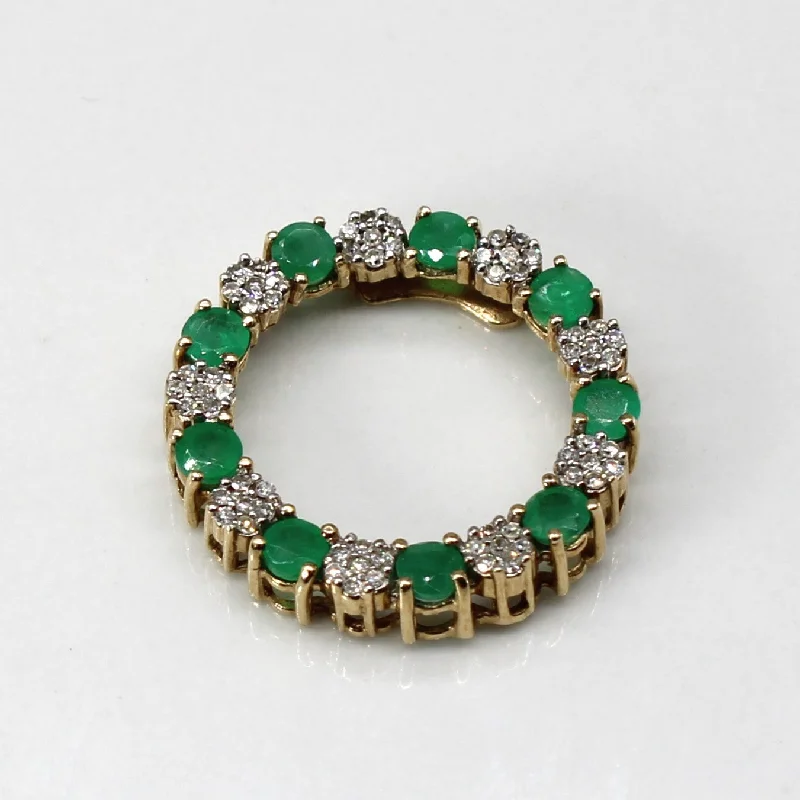 Delicate Crystal Jewelry For Sophisticated Charm Emerald & Diamond Eternity Pendant | 0.90ctw | 0.18ctw | Delicate Crystal Jewelry For Sophisticated Charm Emerald & Diamond Eternity Pendant | 0.90ctw | 0.18ctw |