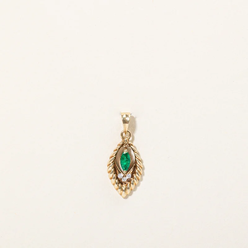 Shop Dazzling Jewelry At The Best Prices Emerald & Diamond Pendant | 0.06ct, 0.02ctw |