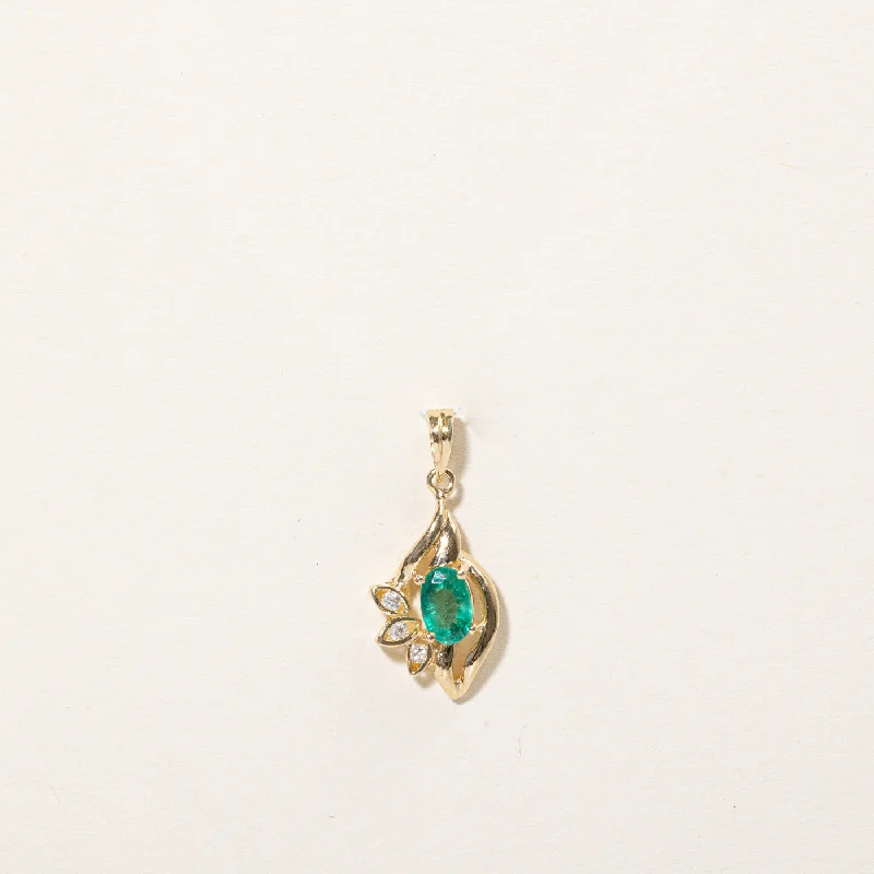 Make Every Moment Shine – Jewelry Discounts Available Emerald & Diamond Pendant | 0.30ct, 0.03ctw |