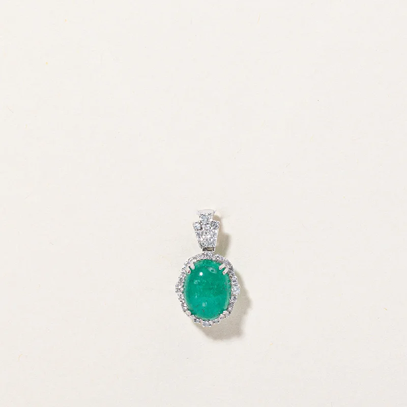 Your Dream Jewelry At Dream Prices – Shop Now Cabochon Cut Emerald & Diamond Pendant | 2.18ct, 0.18ctw | Your Dream Jewelry At Dream Prices – Shop Now Cabochon Cut Emerald & Diamond Pendant | 2.18ct, 0.18ctw |