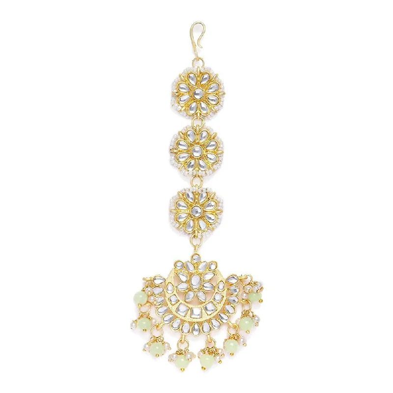 Grab Stylish Jewelry Before The Sale Ends Etnico 18K Gold Plated Matte Finish Traditional Pearls Kundan Studded Maang Tikka for Women/Girls (T2911Min) Grab Stylish Jewelry Before The Sale Ends Etnico 18K Gold Plated Matte Finish Traditional Pearls Kundan Studded Maang Tikka for Women/Girls (T2911Min)