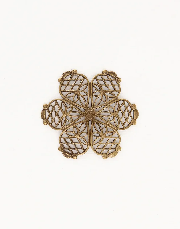 Versatile Layering Jewelry For Effortless Chic Violet Petal Filigree, 35mm, (1pc)