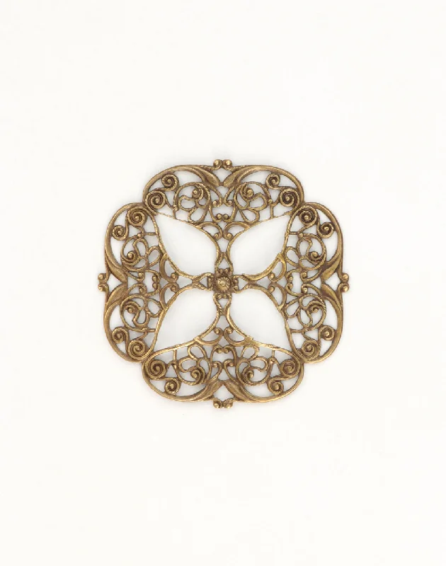 Elevate Your Outfit With Discounted Statement Jewelry Flower Filigree, 48mm, (1pc)
