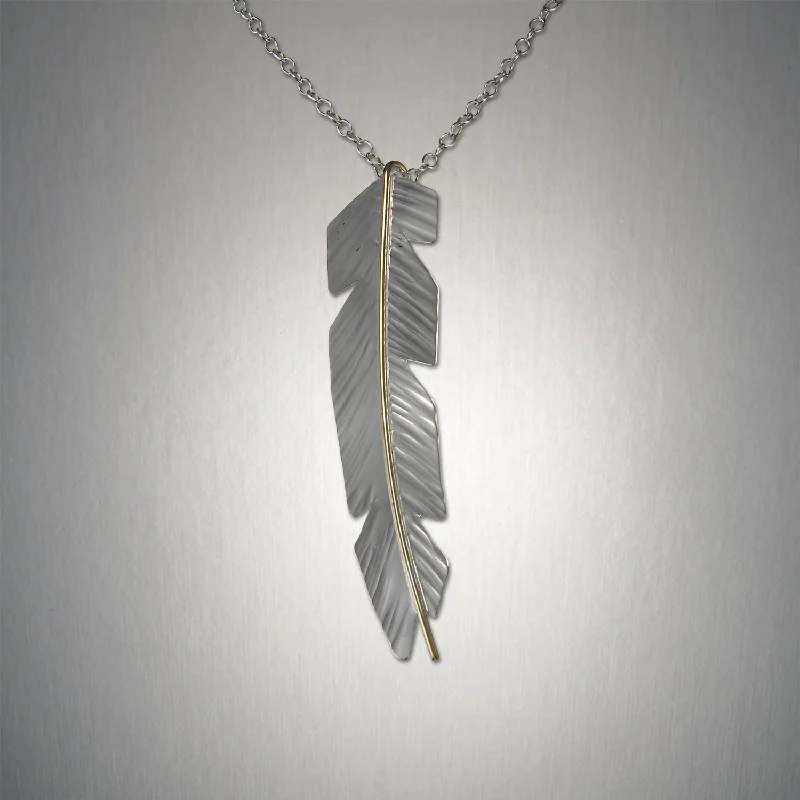 Waterproof Stainless Steel Jewelry For Lasting Beauty 4915 -  Feather Pendant