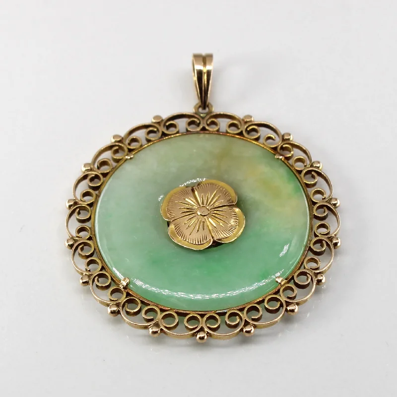 High-Quality Jewelry At A Fraction Of The Cost Filigree Design Gold Jadeite Pendant | 12.00ct | High-Quality Jewelry At A Fraction Of The Cost Filigree Design Gold Jadeite Pendant | 12.00ct |