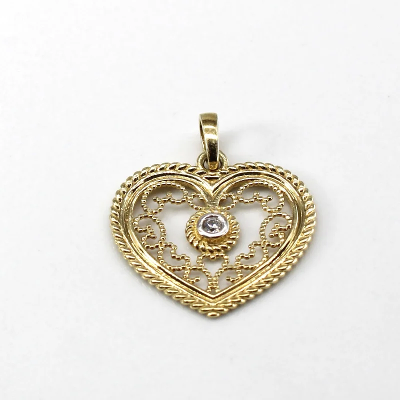 Last Chance To Shop High-End Jewelry At Markdown Prices Filigree Heart Design Diamond Pendant | 0.02ct | Last Chance To Shop High-End Jewelry At Markdown Prices Filigree Heart Design Diamond Pendant | 0.02ct |