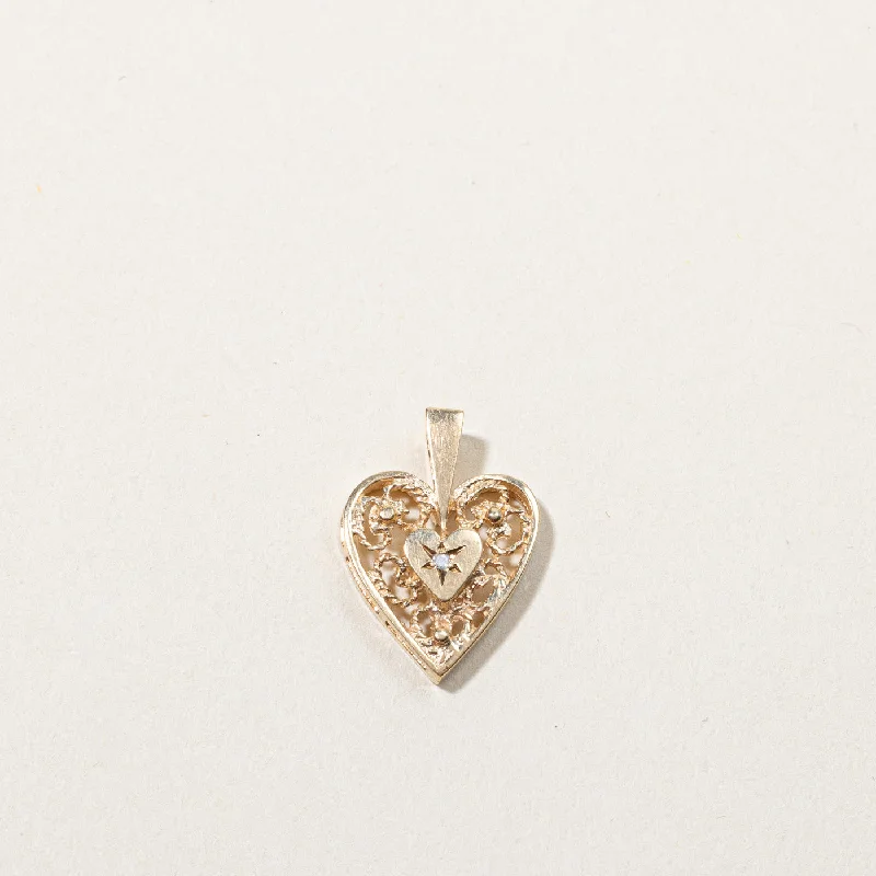 Affordable Luxury Jewelry – Style At A Great Price Filigree Heart Diamond Pendant | 0.01ct |