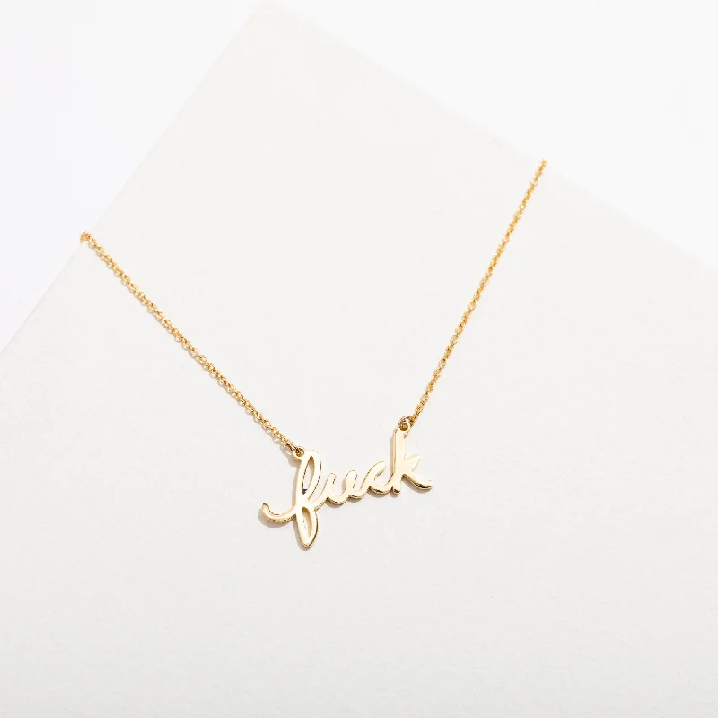 High-End Jewelry, Now More Affordable Than Ever Fuck Script Necklace