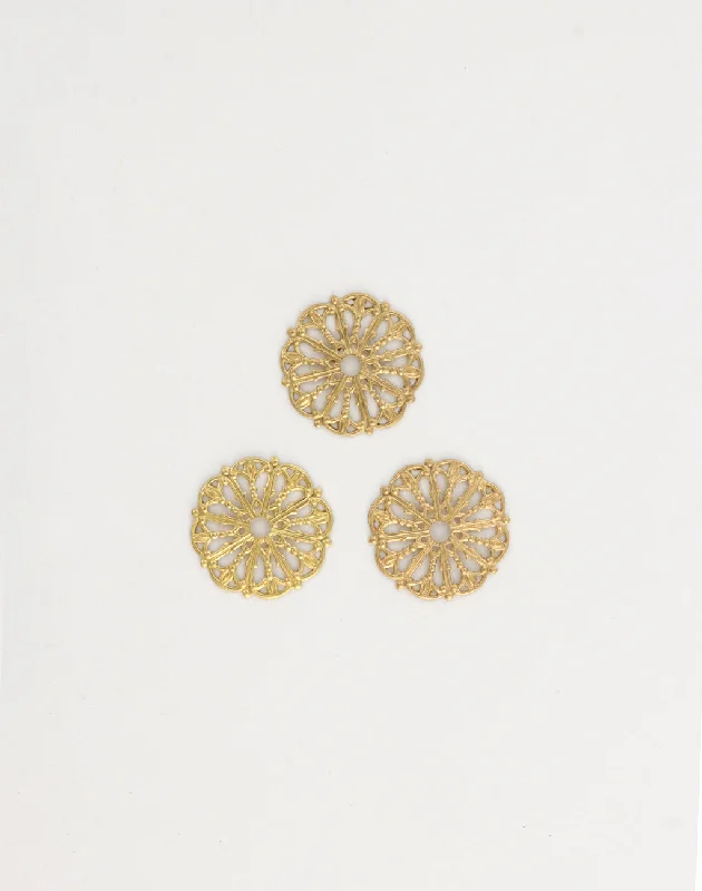 The Perfect Jewelry Piece At The Perfect Discount Medallion Filigree, 18mm, (3pcs)