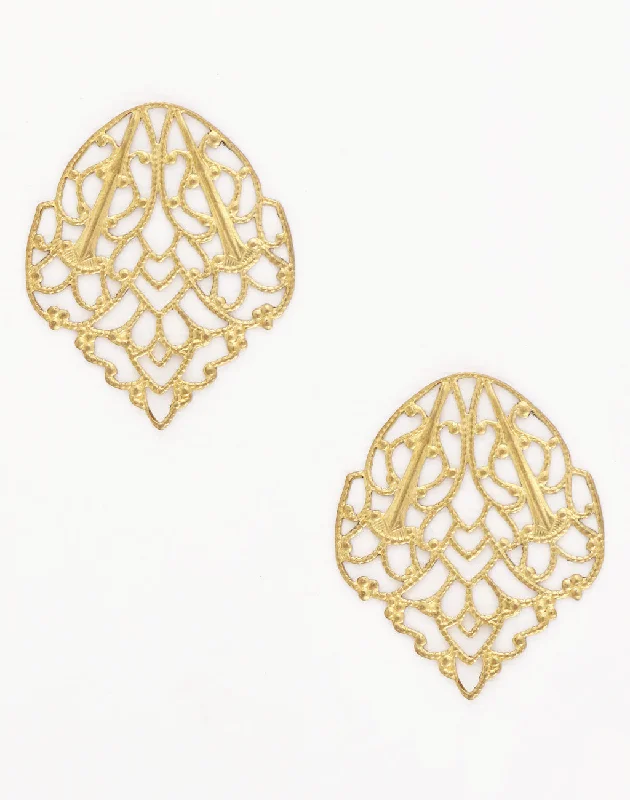 Seasonal Jewelry Clearance – Best Styles At The Lowest Prices Delicate Crest Filigree, 33x28mm, (2pcs)