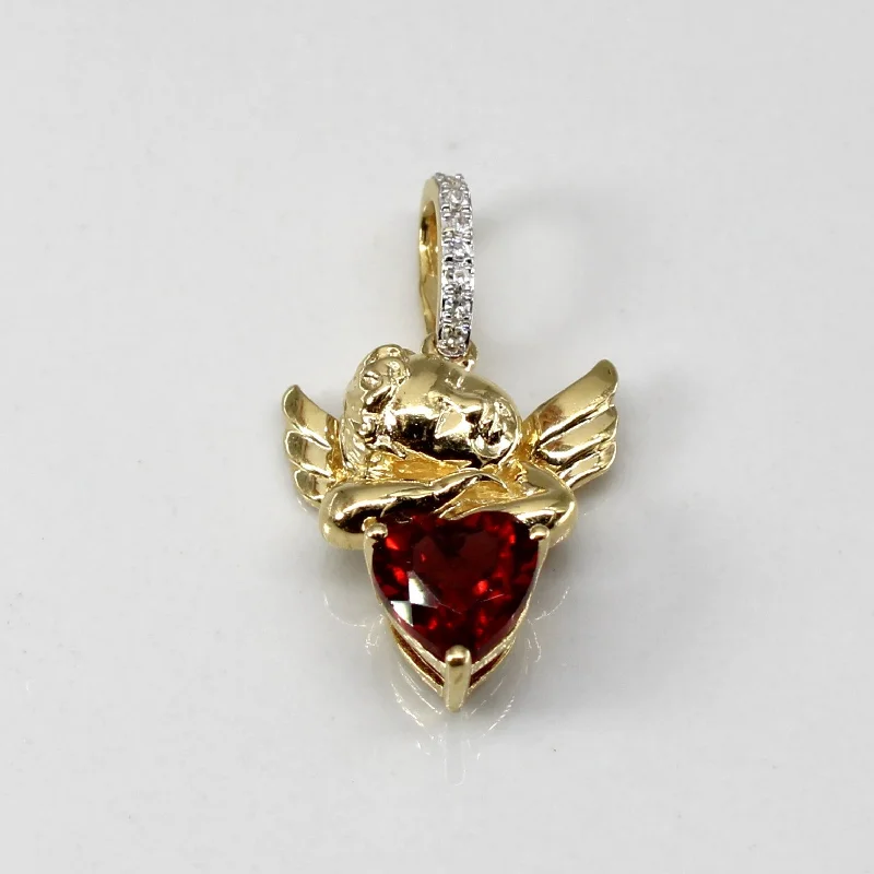 Bold And Beautiful Jewelry Now At Irresistible Prices Garnet & Diamond Angel Pendant | 1.50ct | 0.05ctw | Bold And Beautiful Jewelry Now At Irresistible Prices Garnet & Diamond Angel Pendant | 1.50ct | 0.05ctw |