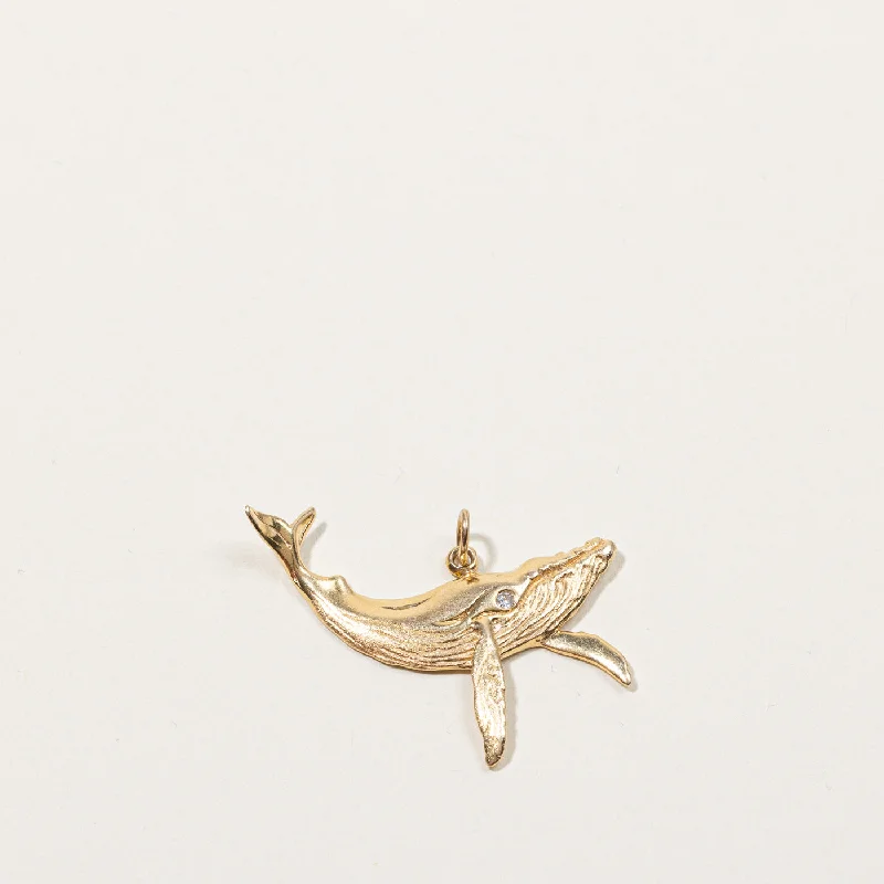 Dainty Floral Jewelry For Feminine Elegance Gold Whale Pendant | 0.02ct |