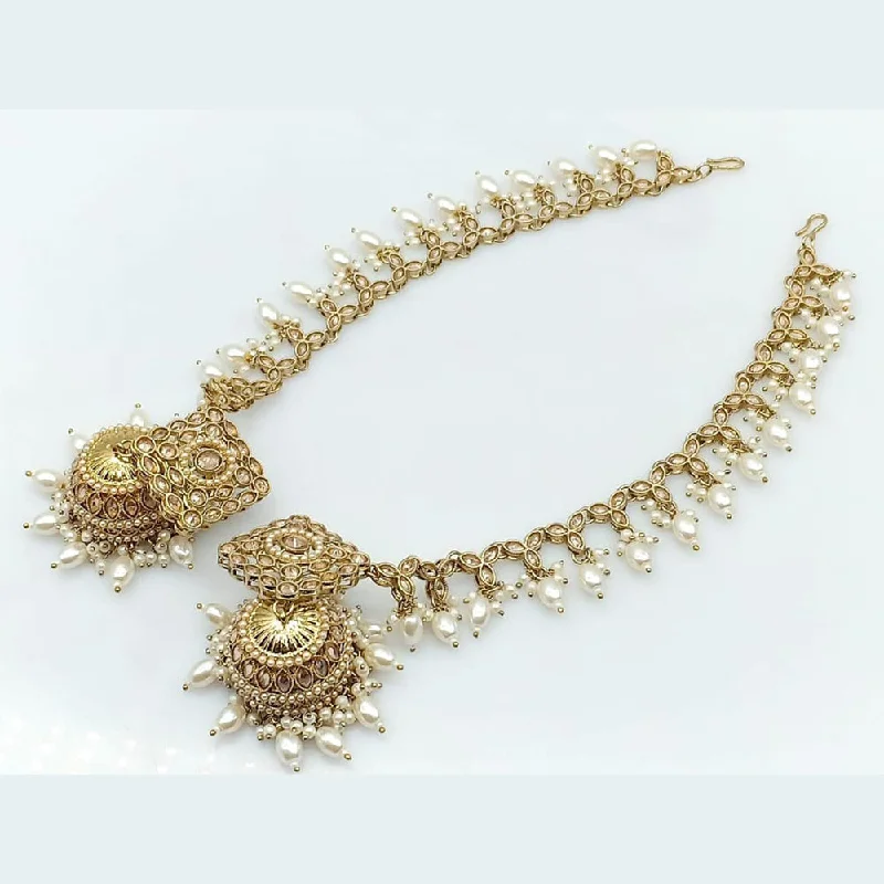 Discounted Luxury Jewelry – Shine Without The Splurge JCM Gold Plated Jhumki Earrings With Kanchain