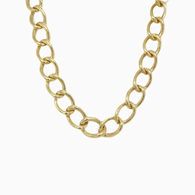 Limited-Time Offer On Elegant Jewelry Pieces Large Gold Curb Link Necklace
