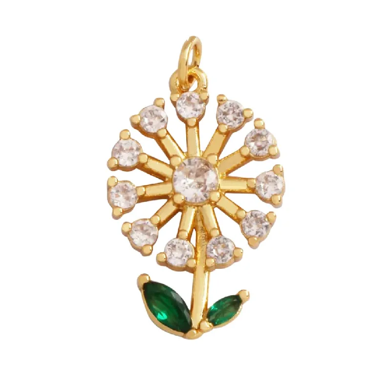 Special Offers On Handcrafted And Designer Jewelry Large Pave Dandelion Charm for Charm Bar & Charm Necklaces