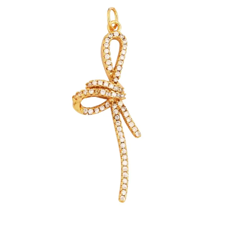 Grab Your Dream Jewelry At The Lowest Prices Large Pave Knotted Bow Charm For Charm Bar & Charm Necklaces