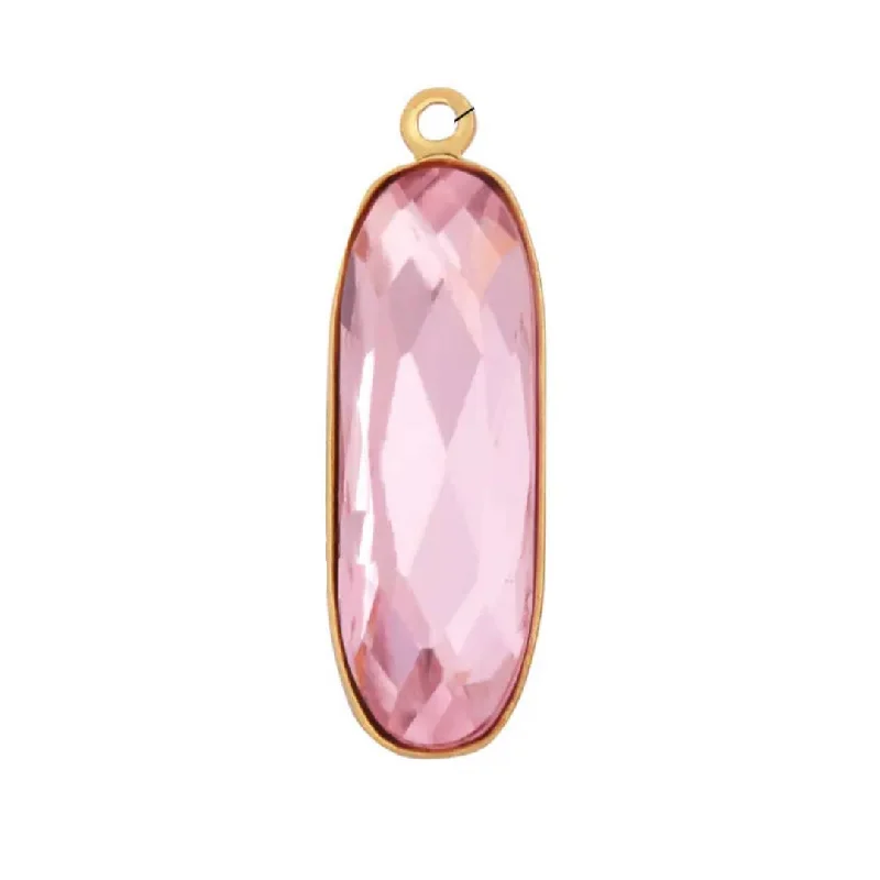 The Perfect Jewelry Piece At The Perfect Price Large Pink Zircon Oval Charm For Charm Necklace & Bracelet The Perfect Jewelry Piece At The Perfect Price Large Pink Zircon Oval Charm For Charm Necklace & Bracelet
