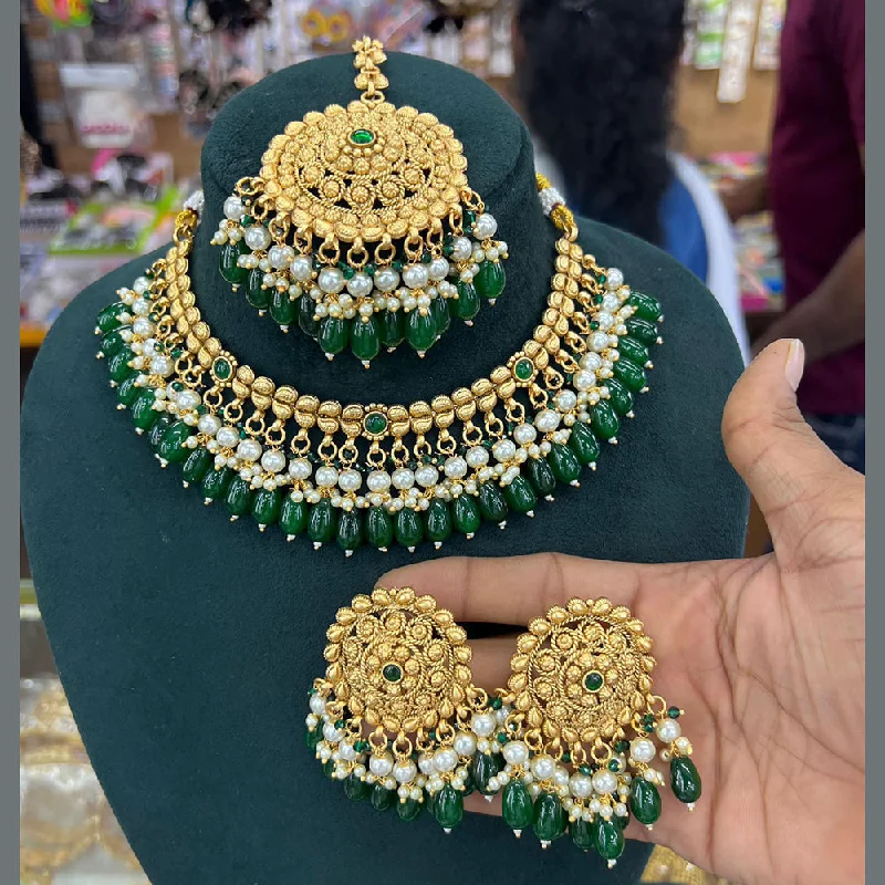 Clearance Sale On High-End Jewelry Collections Manisha Jewellery Gold Plated Beads Necklace Set