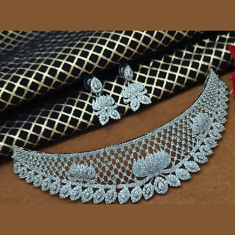 Don't Miss Out On Jaw-Dropping Jewelry Discounts Manisha Jewellery Silver Plated AD Stone Necklace Set Don't Miss Out On Jaw-Dropping Jewelry Discounts Manisha Jewellery Silver Plated AD Stone Necklace Set