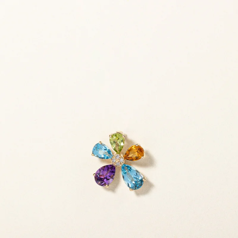 Celebrate With Sparkle – Jewelry Sale Now Live Multi Gemstone Flower Pendant | 2.64ctw | Celebrate With Sparkle – Jewelry Sale Now Live Multi Gemstone Flower Pendant | 2.64ctw |