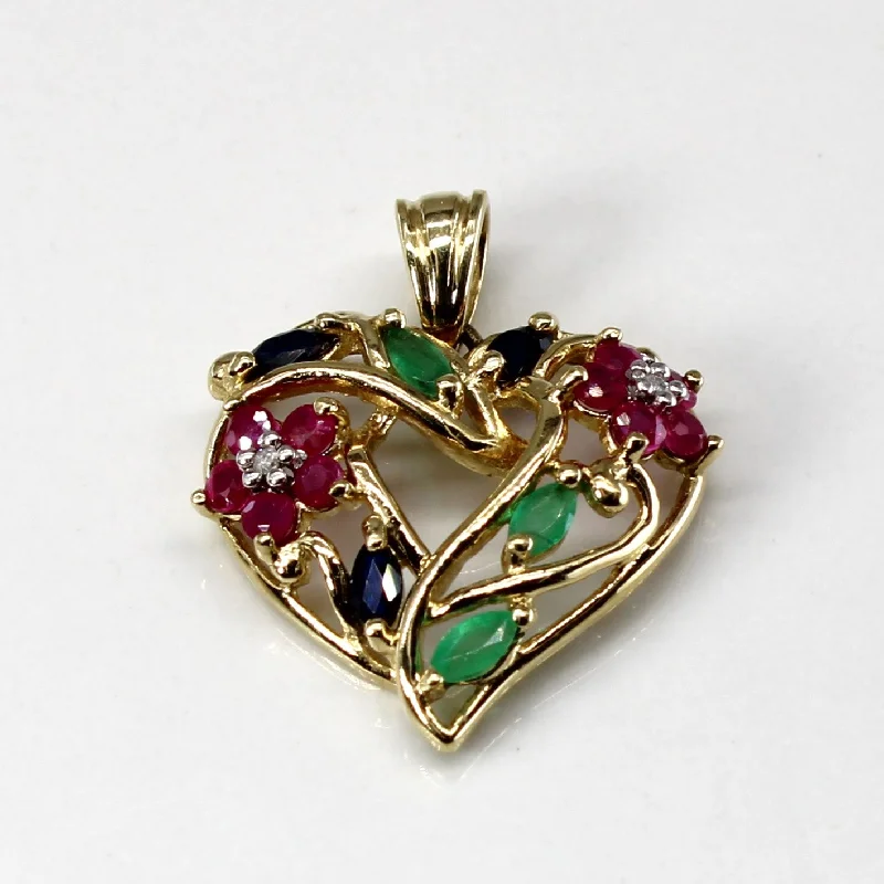 Timeless Jewelry At Special Discount Rates Multi Gemstone Heart Pendant | 0.61ctw |