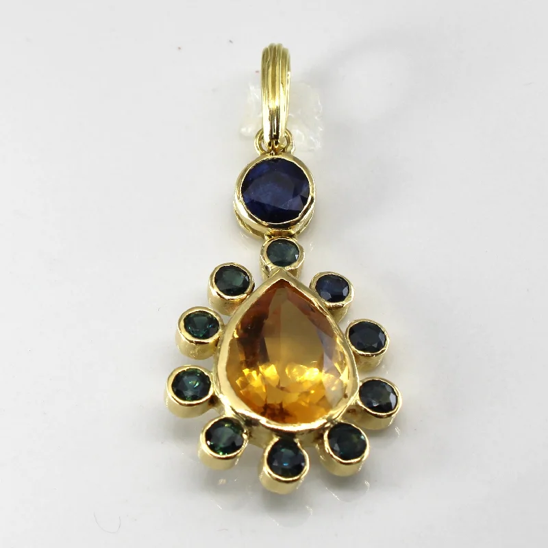 Premium Diamond Jewelry For Unforgettable Moments Multi Gemstones Drop Pendant | 7.8ct | 2.75ctw | Premium Diamond Jewelry For Unforgettable Moments Multi Gemstones Drop Pendant | 7.8ct | 2.75ctw |