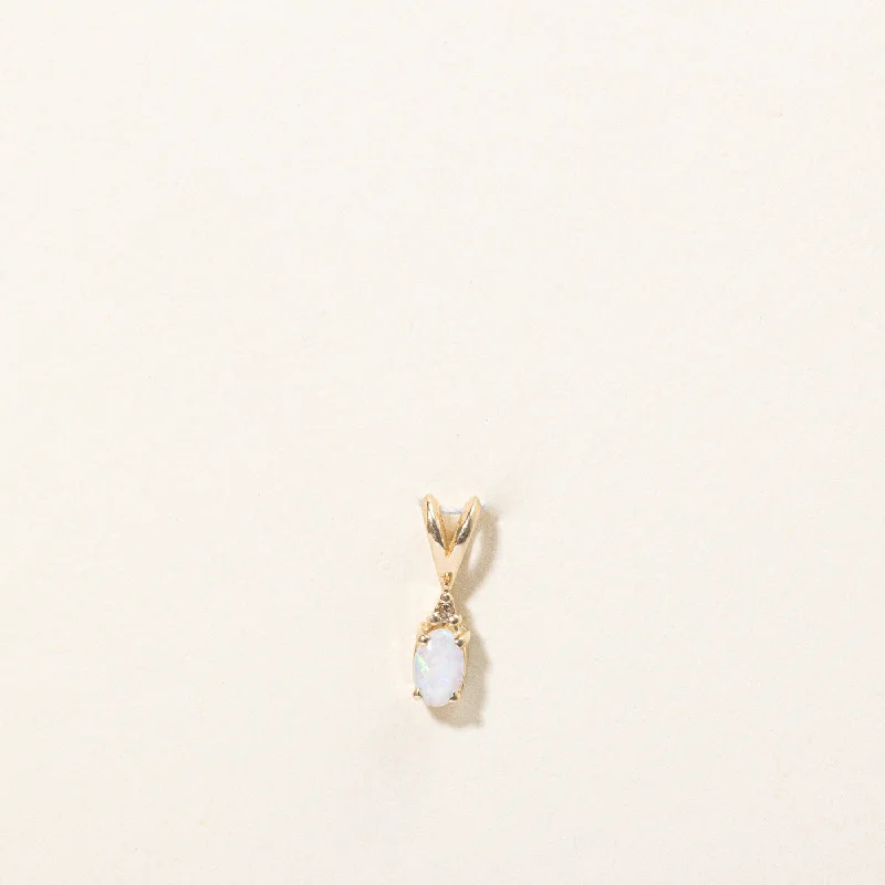 Modern Jewelry At Exclusive Discounts – Shop Today Opal & Diamond Pendant | 0.16ct, 0.01ct |