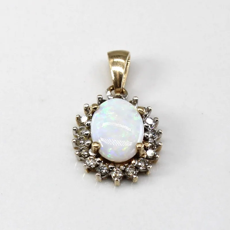Grab Your Favorite Jewelry At The Lowest Prices Opal & Diamond Pendant | 0.60ct | 0.11ctw | Grab Your Favorite Jewelry At The Lowest Prices Opal & Diamond Pendant | 0.60ct | 0.11ctw |