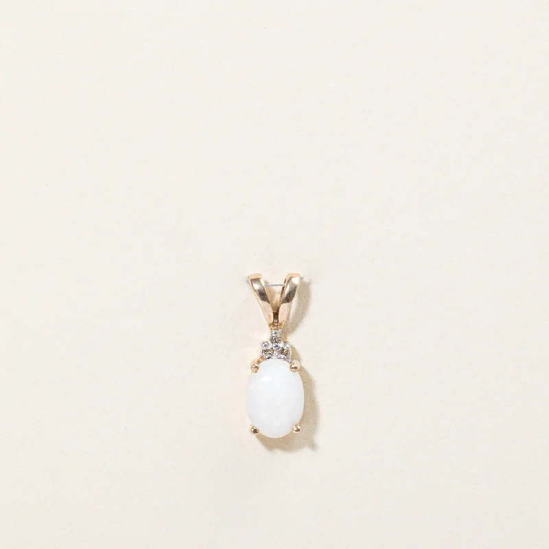 Luxury Jewelry At Unbeatable Discounts Opal & Diamond Pendant | 0.70ct, 0.02ctw |