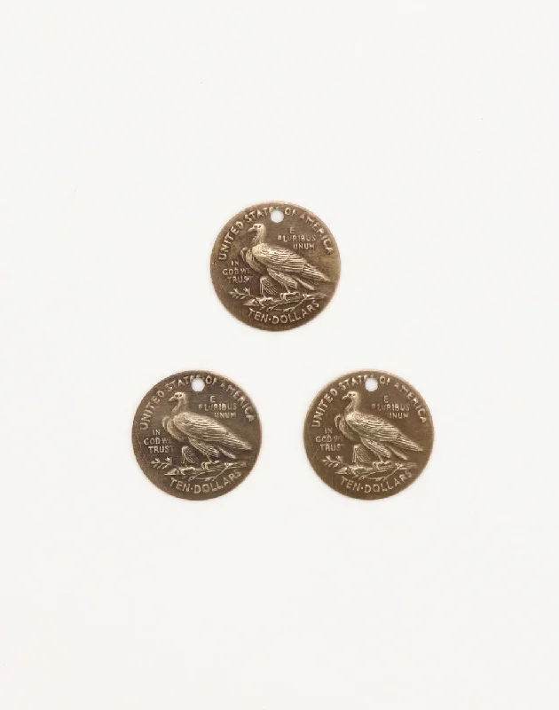 Stunning Statement Jewelry, Unbeatable Discounts Ancient Eagle Coin, 16mm, (3pcs)