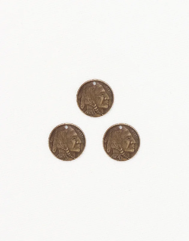 Stunning Jewelry Pieces At The Lowest Prices Ever Brave Indian Coin, 13mm, (3pcs)