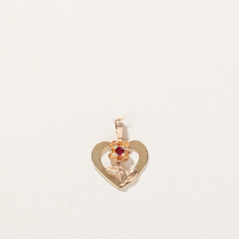 Handcrafted Beauty At Affordable Prices Paste Glass Heart & Rose Pendant | 0.01ct |