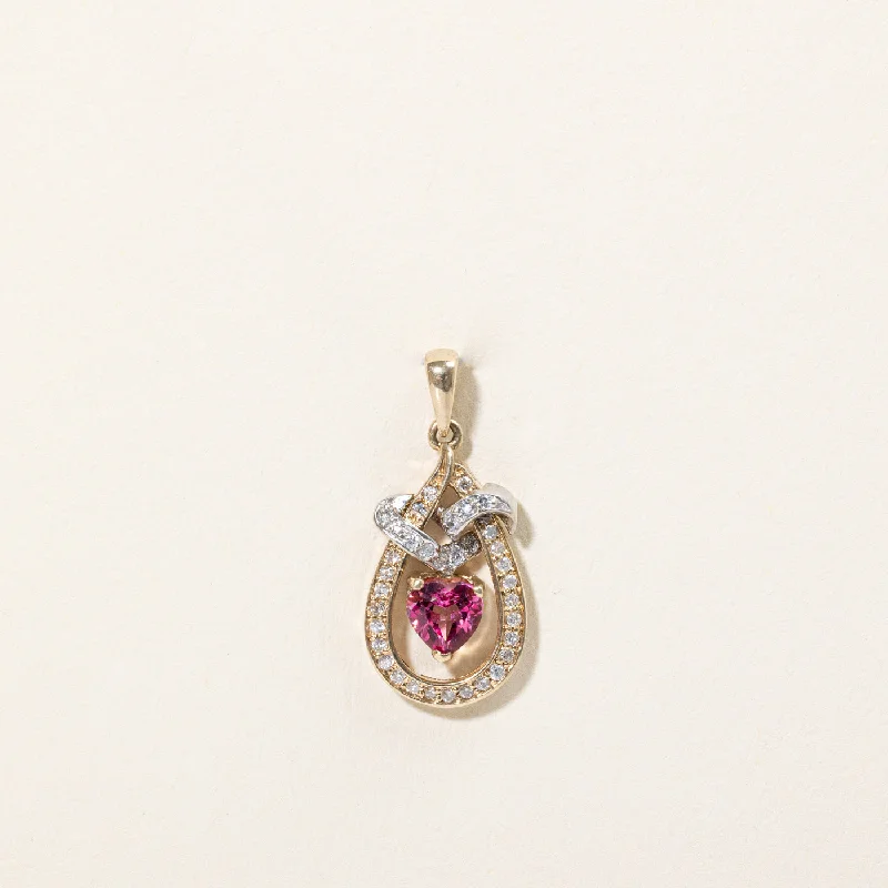 Exclusive Jewelry Offers – Shine For Less Pink Topaz Heart & Diamond Pendant | 0.50ct, 0.18ctw |