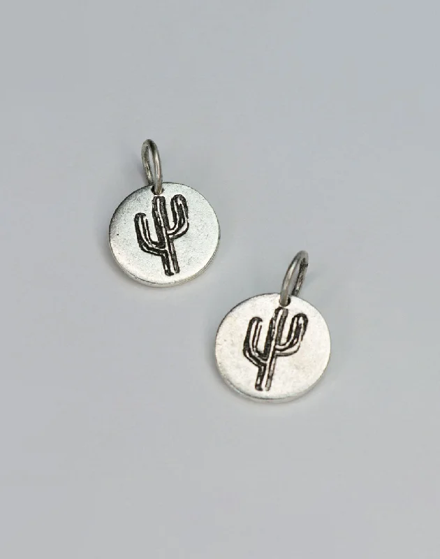 Jewelry Sale Bonanza – Grab Your Sparkle Now Cactus Circle Charm, 14mm  (2pc)