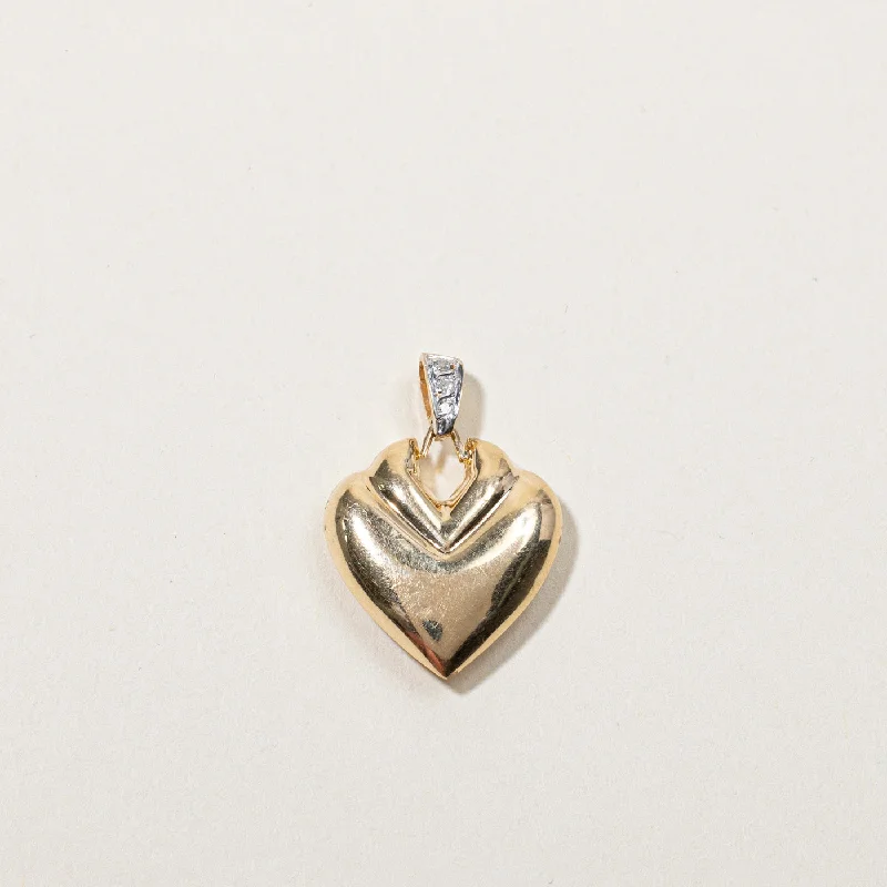 Stunning Statement Jewelry, Unbeatable Discounts Puffed Heart Diamond Pendant | 0.03ctw |