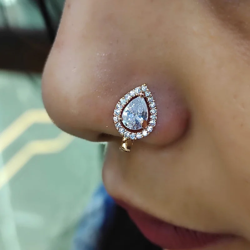 Huge Savings On Timeless Jewelry Collections Raj Creation Rose Gold Plated Austrian Stone Nose Ring Huge Savings On Timeless Jewelry Collections Raj Creation Rose Gold Plated Austrian Stone Nose Ring