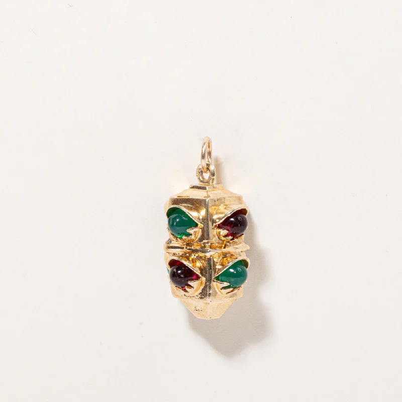 Shop Elegant Jewelry At Unbeatable Prices Red & Green Glass Pendant | 6.80ctw |