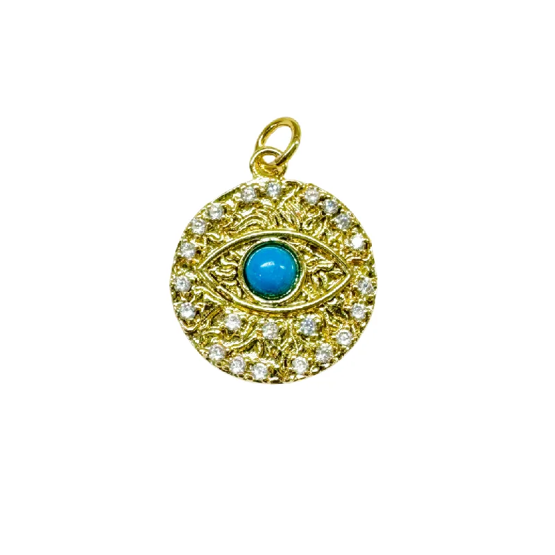 Affordable Gold-Plated Jewelry For Modern Fashion Round Eye Turquoise Charm For Charm Necklace & Bracelet