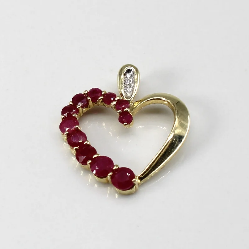 Limited-Time Jewelry Sale – Elegant Styles At Less Ruby & Diamond Heart Pendant | 0.36ctw | 0.015ctw | Limited-Time Jewelry Sale – Elegant Styles At Less Ruby & Diamond Heart Pendant | 0.36ctw | 0.015ctw |