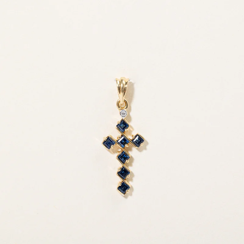 Seasonal Jewelry Deals – Elevate Your Style Sapphire & Diamond Cross Pendant | 0.50ctw, 0.01ct |