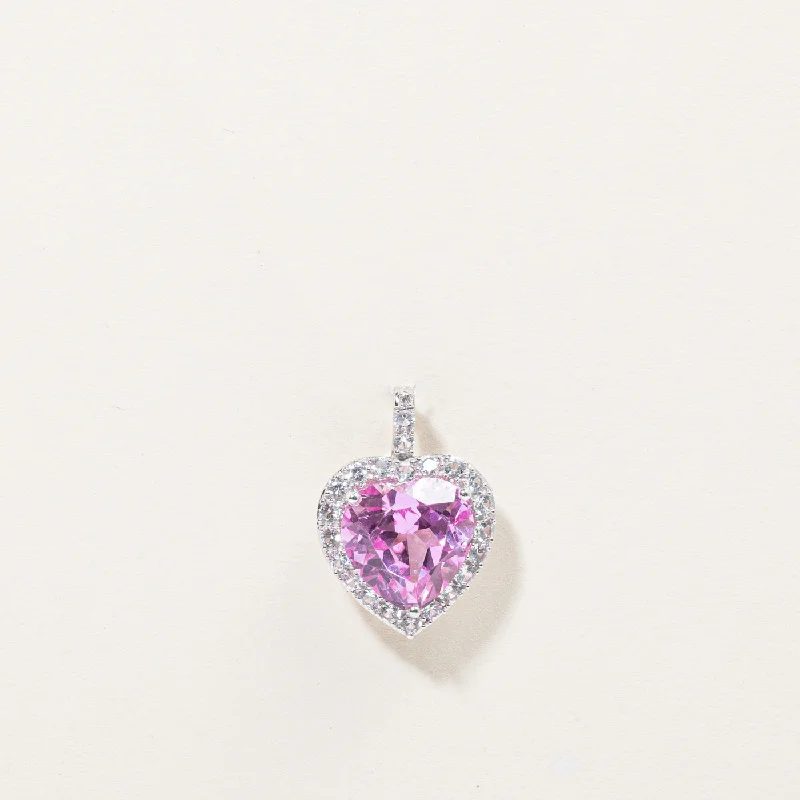 Seasonal Jewelry Deals – Elevate Your Style Synthetic Pink & White Sapphire Heart Pendant | 7.50ctw | Seasonal Jewelry Deals – Elevate Your Style Synthetic Pink & White Sapphire Heart Pendant | 7.50ctw |