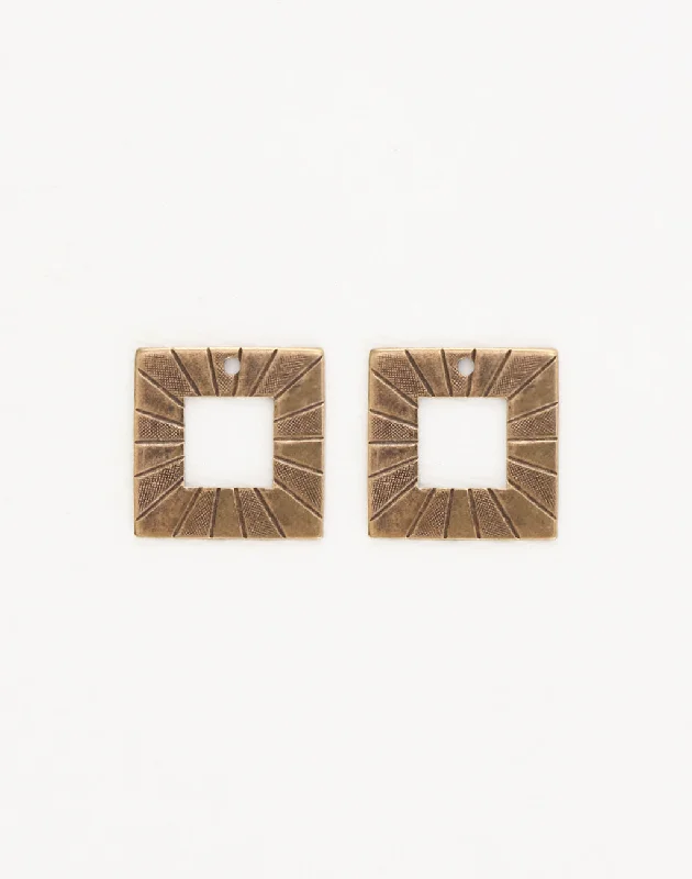 Unmissable Discounts On Timeless Jewelry Pieces Etched Square, 18mm, (2pcs)