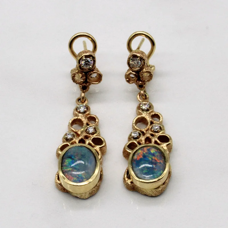 Jewelry Deals That Sparkle – Shop Today Triplet Opal & Diamond Drop Earrings | 4.00ctw, 0.28ctw | Jewelry Deals That Sparkle – Shop Today Triplet Opal & Diamond Drop Earrings | 4.00ctw, 0.28ctw |