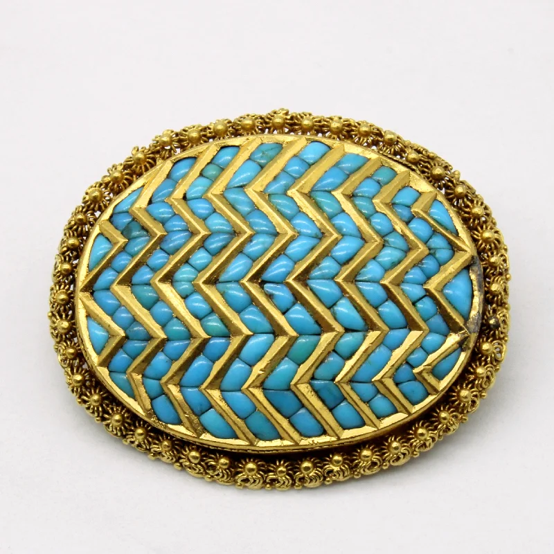 Exclusive Jewelry Markdowns – Limited-Time Offer Turquoise Brooch | 6.50ctw |