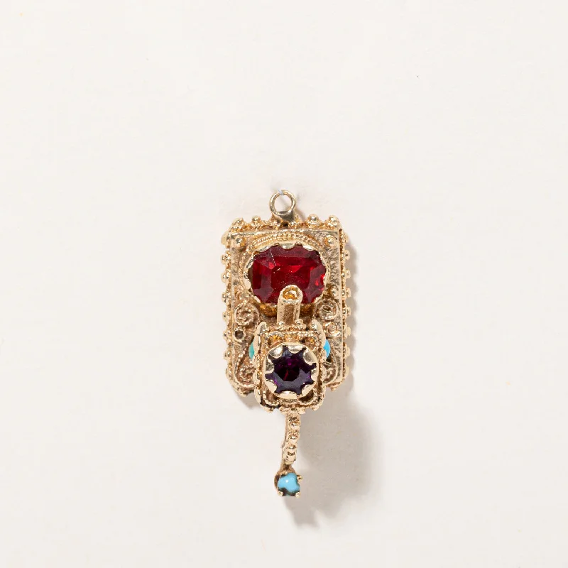 High-Quality Gemstone Jewelry For Special Occasions Italian Vintage Well and Water Pump Charm | 3.00ctw |